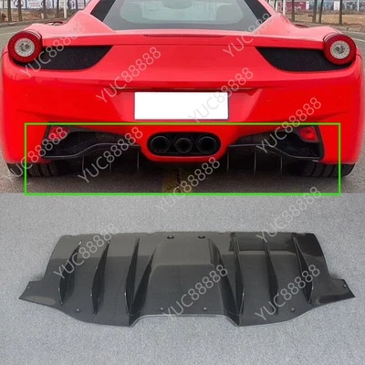 Labio difusor divisor parachoques trasero de carbono real se adapta a Ferrari 458 Spider Italia Foto 1 de 4