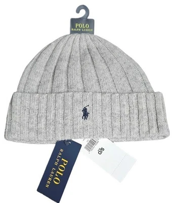 NWT MENS POLO RALPH LAUREN WOOL BLEND BEANIE / CAP~GRAY~OS - Image 1 of 2