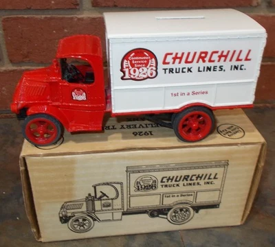 Churchill Truck Lines 1926 Mack Delivery Ertl Truck Bank - Image 1 of 2