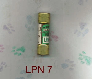 FUSIBILE BUSSMANN LPN 7 TIME DELAY LPN7 7 AMP 250 VOLT - Foto 1 di 2
