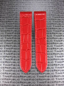 24.5mm Leather Strap Red Watch Band for CARTIER SANTOS 100 XL Chronograph - Picture 1 of 5