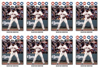 (8) 2008 Topps National Baseball Card Day #4 David Ortiz Card Lot - Image 1 of 2
