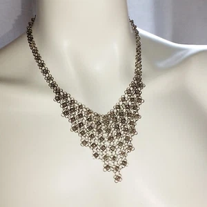 Art Deco 925 Sterling SILBER Collier 42 cm Halskette necklace art deco argent - Picture 1 of 17