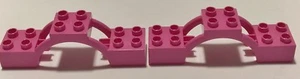 Lot of 2 LEGO Duplo Cinderella Castle Replacement Parts Pink Clock Arch Tower - Picture 1 of 3