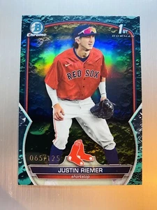 Justin Riemer 2023 Bowman Draft Chrome 1st Aqua Lunar Crater Refractor #’d /125 - Picture 1 of 2