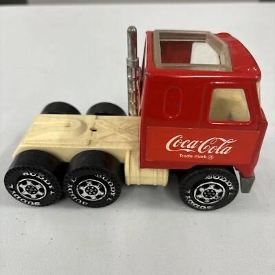 VTG Buddy L Coca-Cola MACK TRUCK Semi Tractor Truck Red Die Cast 18 Wheeler - Image 1 of 4