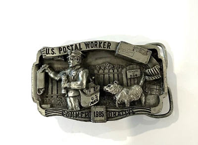 Vintage 1985 Postal Worker Commemorative U.S. Mail  Belt Buckle #952 of 5000 - Image 1 of 4