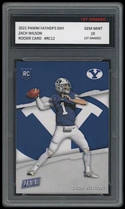ZACH WILSON 2021 PANINI FATHER'S DAY 1ST GRADED 10 ROOKIE CARD RC NEW YORK JETS - Picture 1 of 1