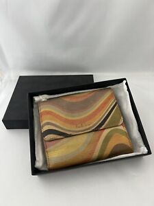 Paul Smith Signature Multi Color Swirl Folding Wallet with Card Money Coin Slots
