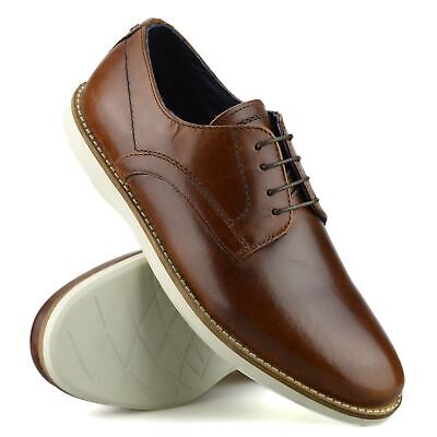 Mens New Leather Casual Smart Lace Up Walking Work Boat Deck Oxford Shoes Size • 30.09€