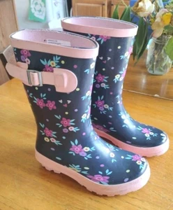 Wonder Nation Niñas Moda Lluvia 🌧 Botas ROSA/Suela Flor Niña Talla 11/12 - Imagen 1 de 8