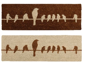 1 Stück VÖGEL AUF DRAHT Fußmatte Türmatte Fussabtreter eckig Kokos -sortiert- - Bild 1 von 5