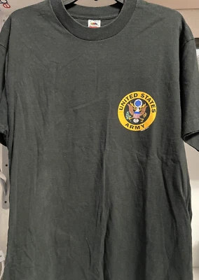 Camiseta vintage años 90 ejército de Estados Unidos talla grande negra con logotipo de puntada única Foto 1 de 4