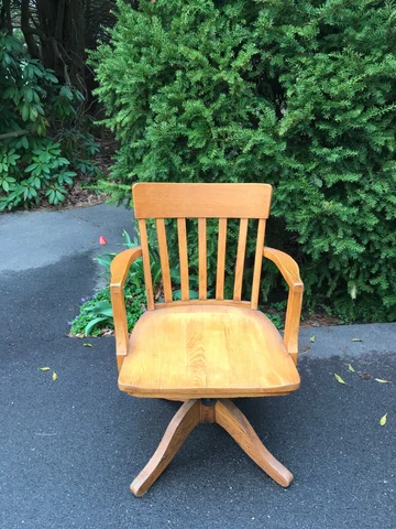 Antique Solid Oak Mission / Arts & Crafts Style Swivel OFFICE CHAIR Cover