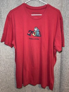 Life is Good Shirt Men's Extra Large Red "Take a Hike" Shirt - Picture 1 of 6
