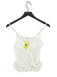 Hollister Women's Top S White 100% Viscose Sleeveless V-Neck Cropped - Picture 1 of 5