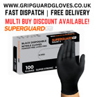 Superguard Gb Wazir Black Nitrile Heavy Duty Strong Disposable Gloves Box 100