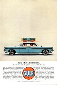 Vintage 1963 Gulf Oil 2 Sided CarCredit Card Ad Advertising Advertisement - Picture 1 of 1