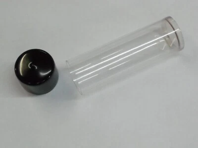 LOTE de 10 - 1-1/2" X 4-3/4" Plástico Transparente Embalaje Almacenamiento/Envío Tubo y Tapa Foto 1 de 4