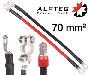 70mm2 Batteriekabel Kabelbrücke Rot Schwarz M8 M10 M12 AEH BATT H07V-K ALPTEG - Bild 1 von 16