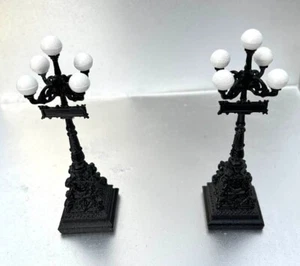 Lamposts Diecast (2) 5 Globe Lights G scale 1/24 Scale Diorama Accessory Items - Bild 1 von 4