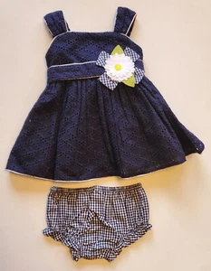 Dress Flower Toddler Girls 12 Month Eyelet Party Easter 2 Piece Bloomer - Picture 1 of 6