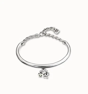 Uno de 50 Plata-Cristales-4 Hojas Trébol Pulsera-Nuevo con Dije Bolsa y Bolsa de Regalo Foto 1 de 4