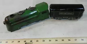 Marx VERDE Commodore Vanderbilt locomotiva calibro 0 + O calibro tender bara di New York - Foto 1 di 19