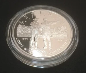 2004 P LEWIS & CLARK BICENTENNIAL PROOF SILVER DOLLAR - BOX & COA INCLUDED - Picture 1 of 7