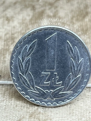 Poland 1976 1 Zloty Border Line Uncirculated Aluminum Cover