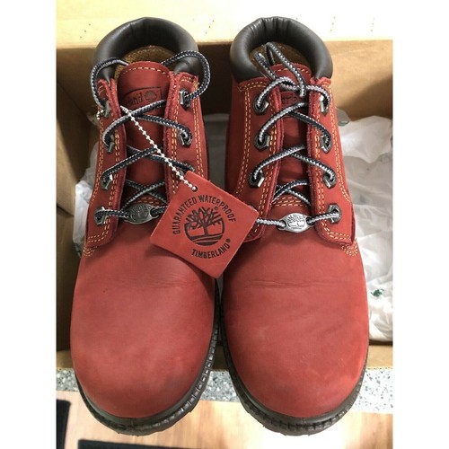 Stivali Timberland Nellie Chukka escursionismo impermeabili rossi donna taglia 6 nuovi con scatola