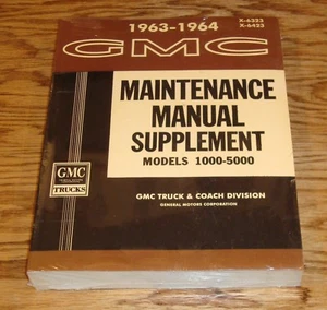 GMC Truck 1963 1964 Service Shop Manual Series 1000-5000 63 64 Pickup Suburban - Imagen 1 de 1