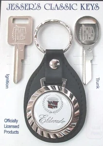 1967 White 82G1 Cadillac ELDORADO Royal Classic Black Leather A/B Keys Set - Bild 1 von 8
