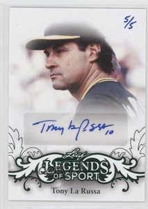 2015 Leaf Legends of Sport Base Auto Green /5 Tony LaRussa #BA-TLR Auto HOF