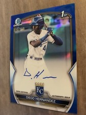 Diego Hernandez 2023 Bowman Chrome 1st Prospect Blue Refractor Autograph 76/150 