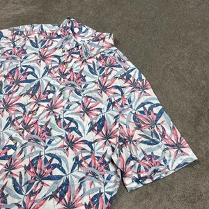 Camisa Southern Tide Para Hombres XL Lino Mezcla Rayón Botones Estampado Floral Reverso - Imagen 1 de 9