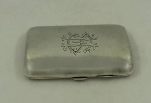 Antique Sterling Silver Engrave Cigar /Cigarette Case Birmingham 1905, 119 grams - Picture 1 of 12