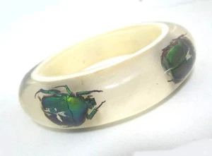 "Brazalete brazalete Lucite Real Beetle 3/4"" de ancho diámetro interior: 2 1/2""" - Imagen 1 de 3