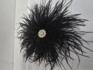 Floral Feather Brooch Epaulet Shoulder Board Carnival Fancy Hair Accessories - Picture 1 of 2