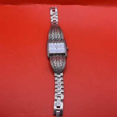 РЕДКИЕ женские часы Brighton PALO ALTO серебряная корзина плетение японский механизм - Изображение 1 из 4