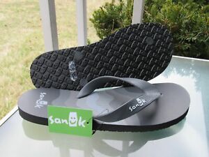 Sanuk Mens Drop EMS Prints Flip-Flops Gray Sandals Pick Size 12,13 FREE SHIPPING