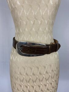 ARMANI Vintage Brown Embossed Leather Belt