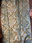 Vintage 60s Pair Of Long Curtains Damask Fabric Hippy Psychedelic Retro Stunning