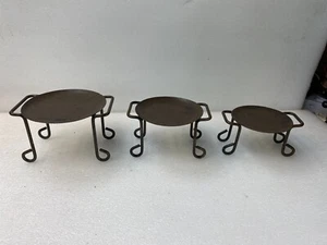 Set of 3 - Metal Candle Stands - Picture 1 of 4