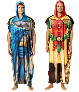 $160 Briefly Stated Mens Pajamas Batman And Robin Poncho Set Sleepwear One Size - Picture 1 of 1
