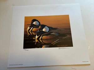 “Hooded Mergansers” 2005 Federal Duck Stamp Print Signed Number Mark S Anderson - Picture 1 of 13