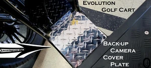 Carro de golf Evolution cubierta para cámara de respaldo en placa de diamante de aluminio pulido - Imagen 1 de 5