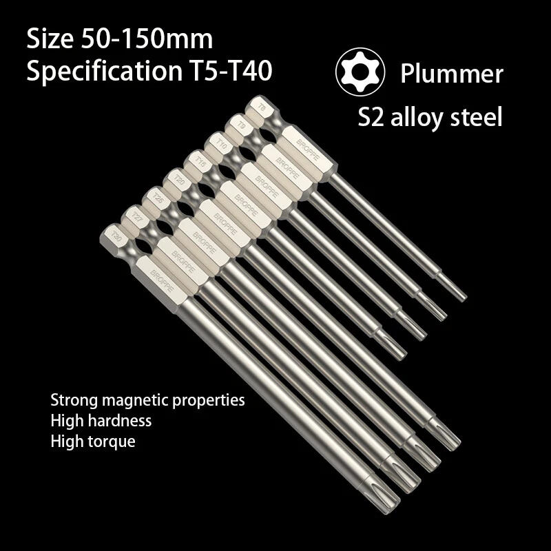 Torx Long Magnetic Impact Rated Screwdriver Drill Driver Bits Security T5-T40