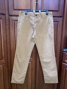 Gap The Lived In Slim Chino Khaki Men's Pant Size 34 X 32 Excellent - Picture 1 of 9