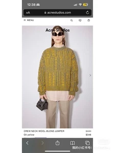 Brand New Acne Studios Crew Neck Wool-Blend Jumper - Picture 1 of 2